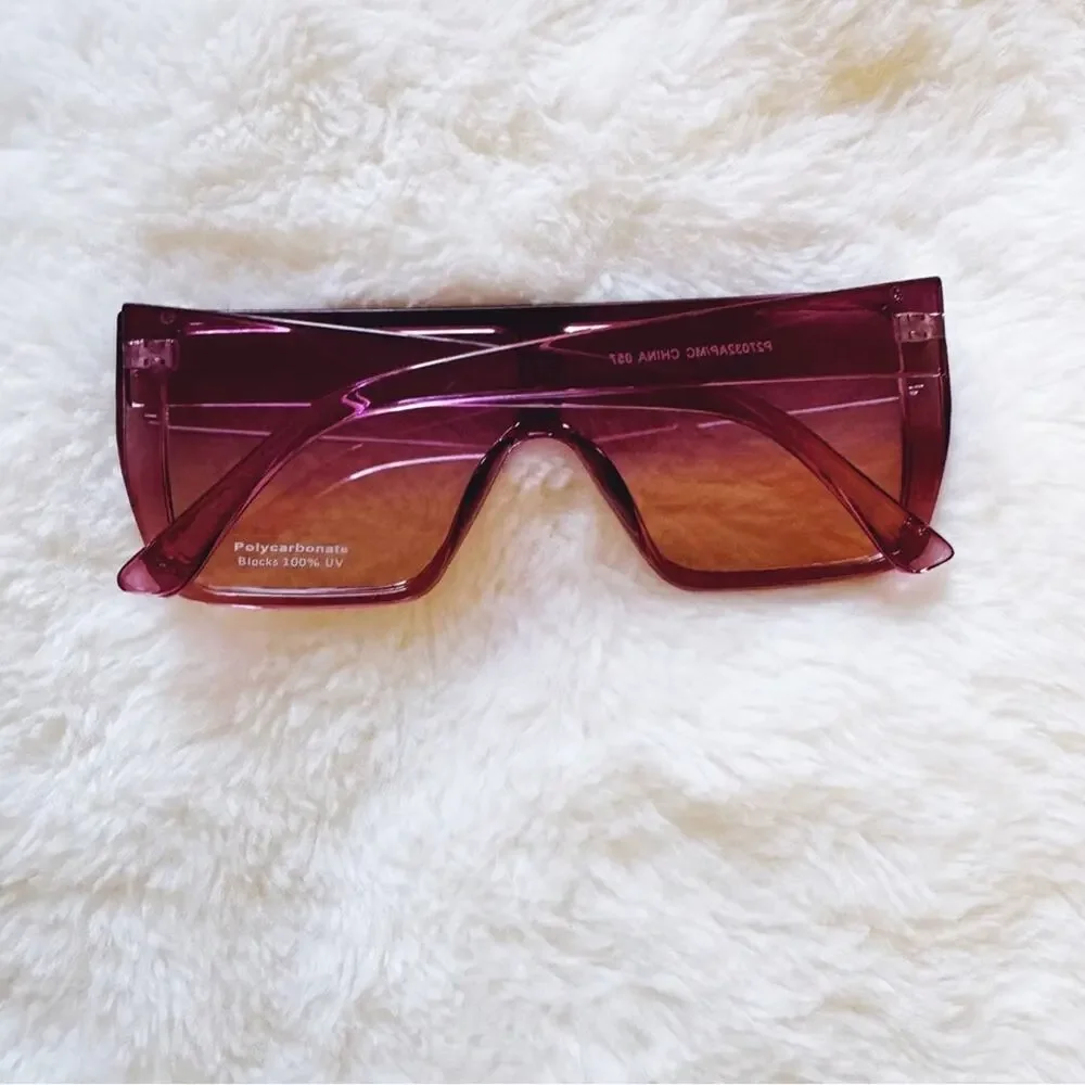 Greta Dark Purple Oversized Statement Sunglasses